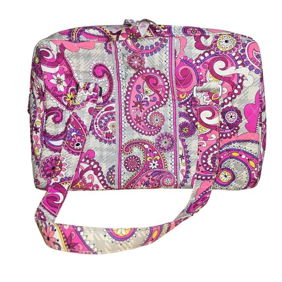 Vera Bradley Handbags - Vera Bradley Quilted Eloise in Paisley Meets Plaid Pattern Bag Purse 13x9x5